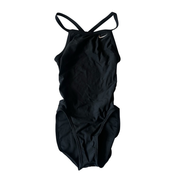 Girls Nike Black Athletic One Piece Swimsuit Size 8 - Picture 2 of 6